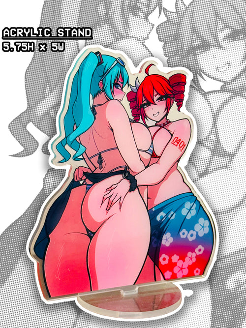 hatsune miku and kasane teto acrylic stand, miku acrylic stand, kasane teto acrylic stand.