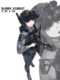 Anime girl in tactical gear with a gun, tactical anime girl sticker