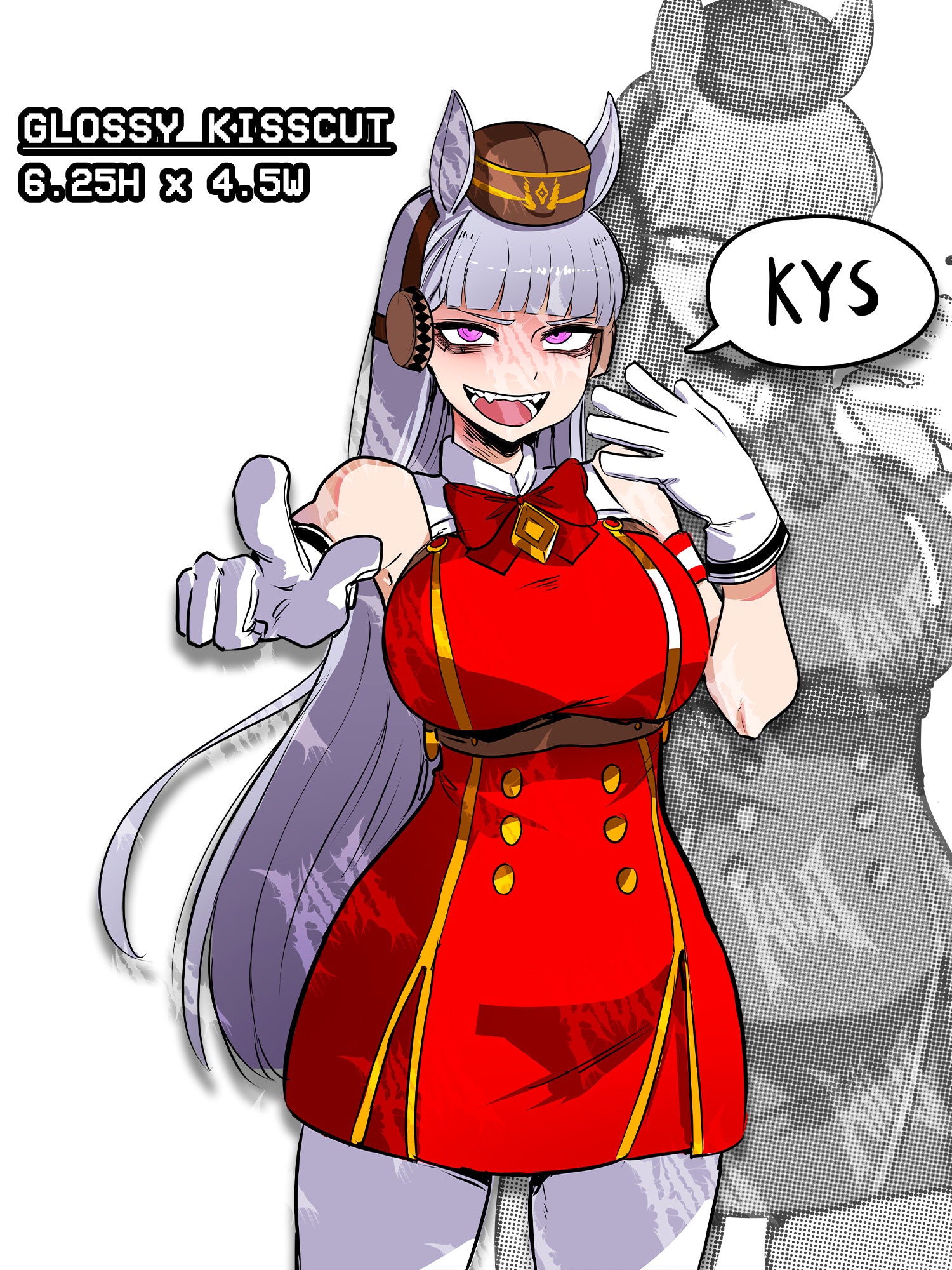 busty anime girl sticker of goldship from umamsume, umamusume goldship