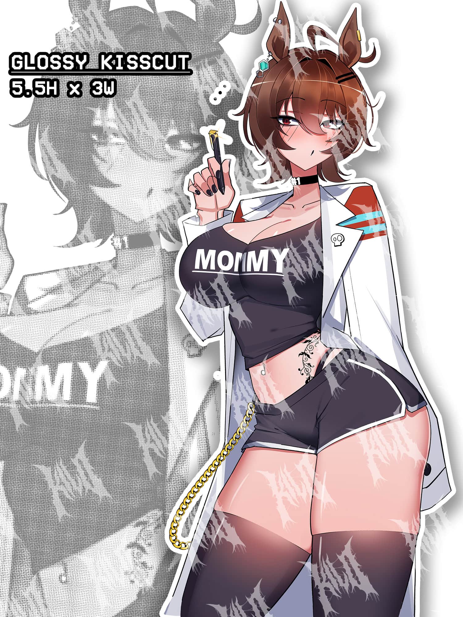 Agnes tachyon, umamusume, umamusume goth, goth agnes tachyon, agnes tachyon sticker, umamusume sticker