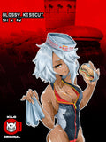 in-n-out tactical fast food food operator, tactical anime girl, tactical anime waifu sticker