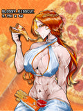 little Caesar's tactical fast food operator, tactical anime girl, little caesar's anime