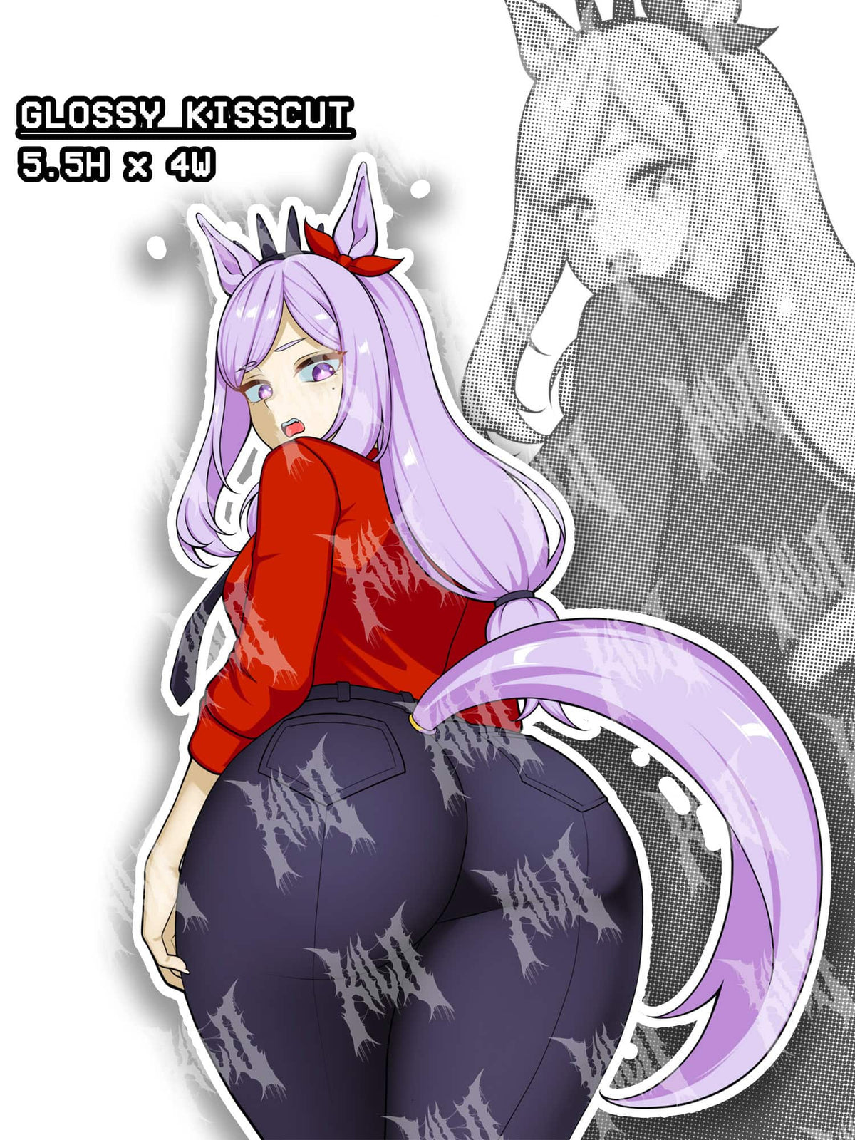 Mejiro Mcqueen, Umamusume, Helltaker, Mejiro mcqueen sticker, umamusume sticker, helltaker sticker