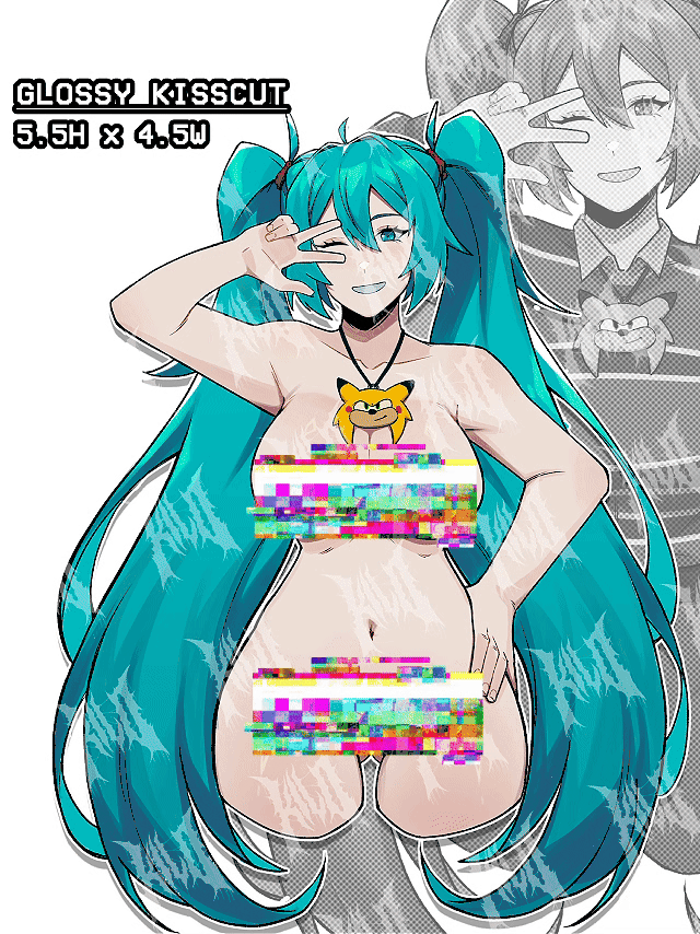 hatsune miku, hatsune miku as chris chan, sonichu, hatsune miku meme sticker, hatsune miku meme, busty hatsune miku, lewd hatsune miku sticker