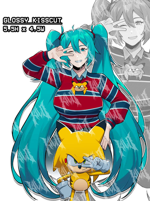 hatsune miku, hatsune miku as chris chan, sonichu, hatsune miku meme sticker, hatsune miku meme, busty hatsune miku, lewd hatsune miku sticker