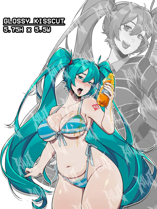 hatsune miku, hatsune miku as chris chan, sonichu, hatsune miku meme sticker, hatsune miku meme, busty hatsune miku, lewd hatsune miku sticker