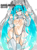 busty anime girl sticker, busty hatsune miku sticker, hatsune miku virgin killer outfit, hatsune miku sticker