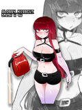 sticker of a busty anime girl holding a gas can