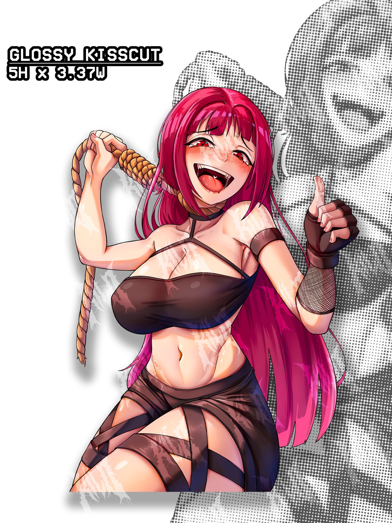 busty red hair anime girl hanging herself, busty anime girl noose sticker