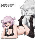 Nazuna from call of the night in a black outfit with thigh high socks, thick anime girl waifu sticker