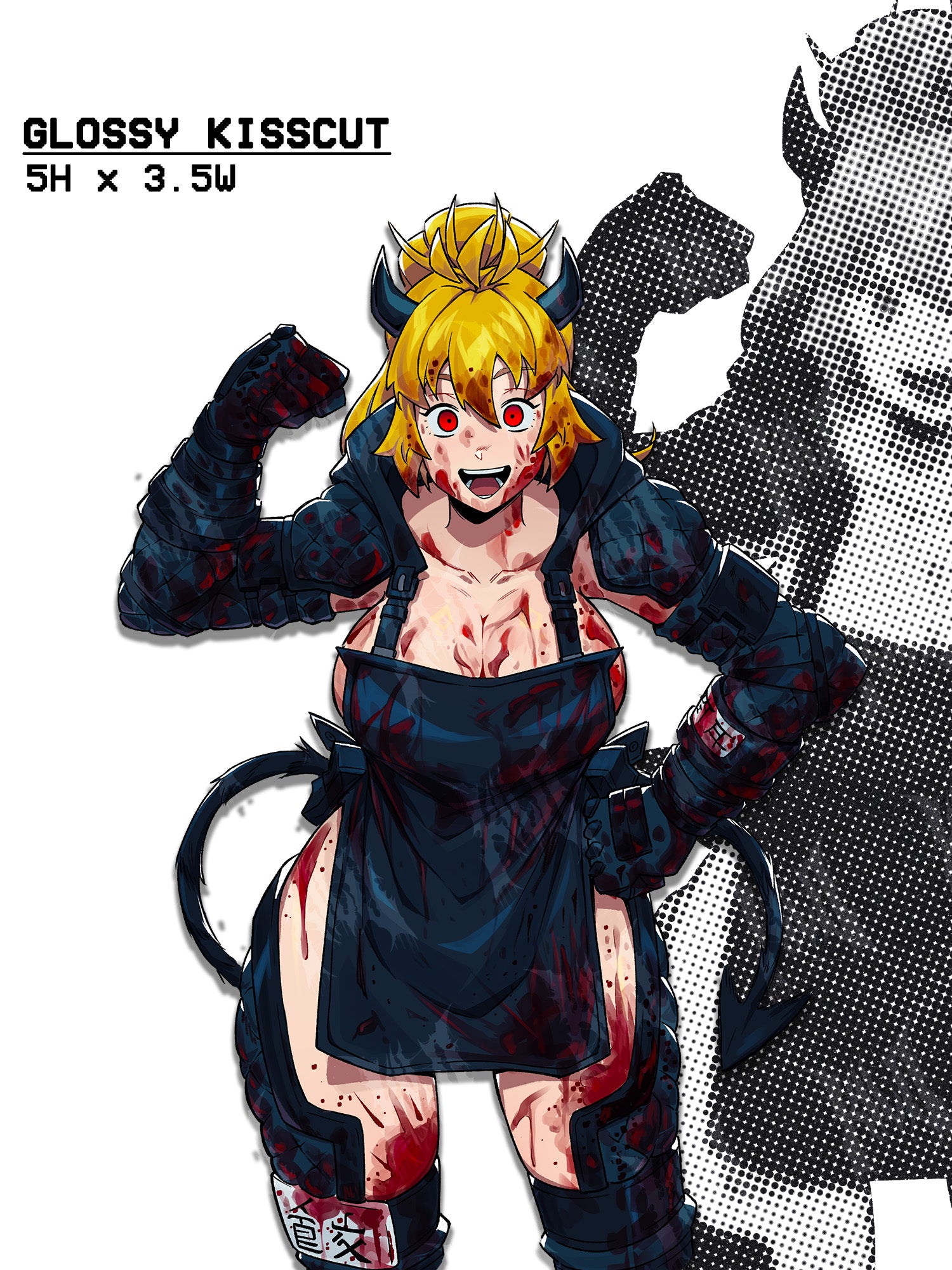 curvy busty nikaido from dorohedoro, busty anime girl sticker