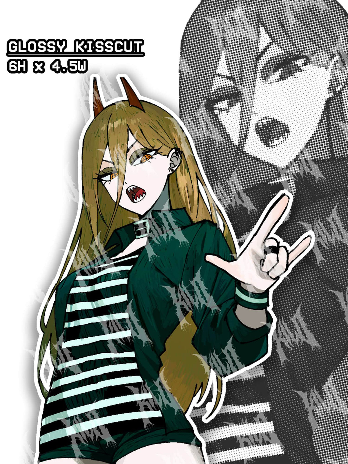 chainsaw man, chainsaw man power, power sticker