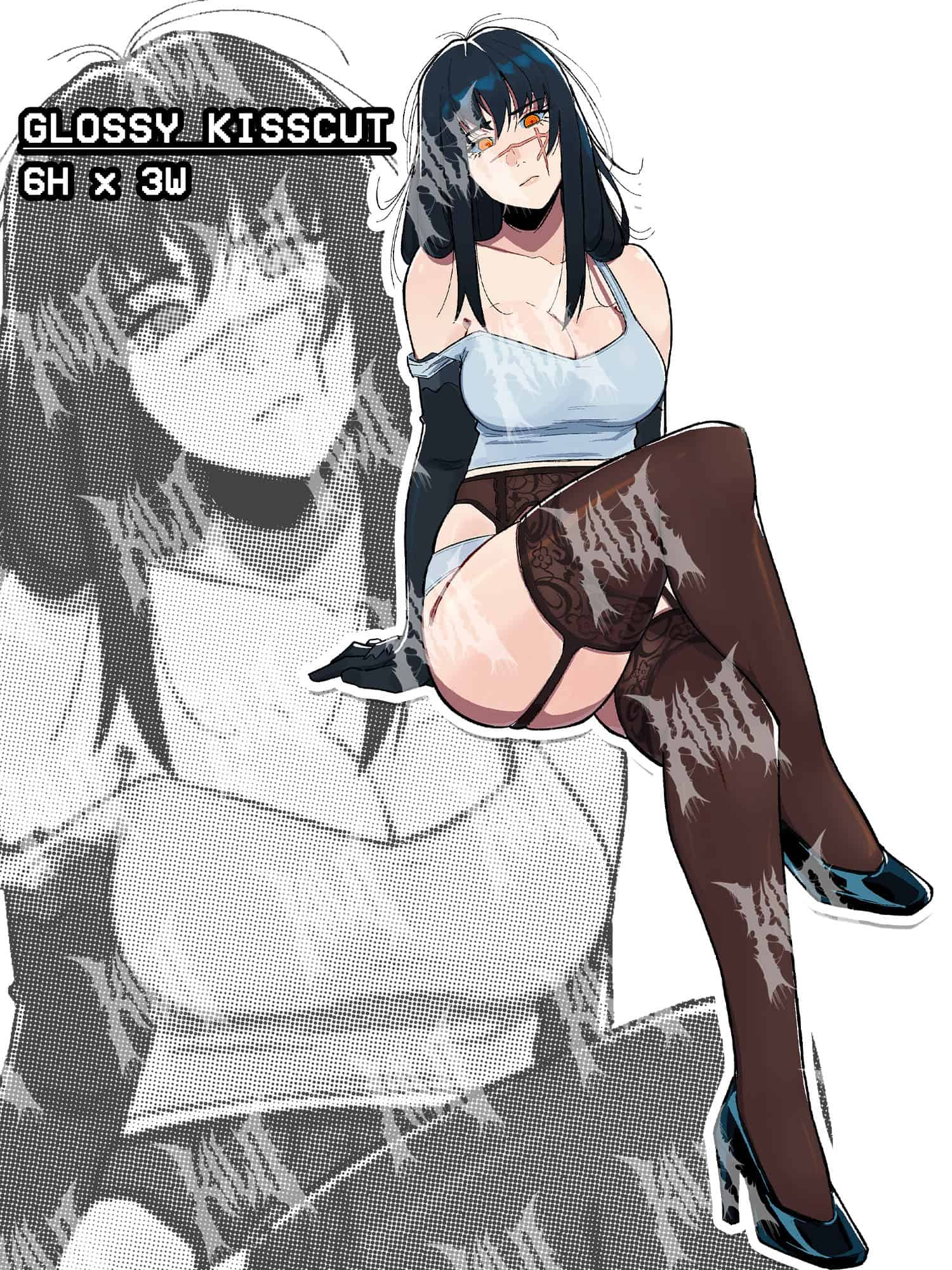 chainsaw man, chainsaw man sticker, chainsaw man yoru, yoru sticker
